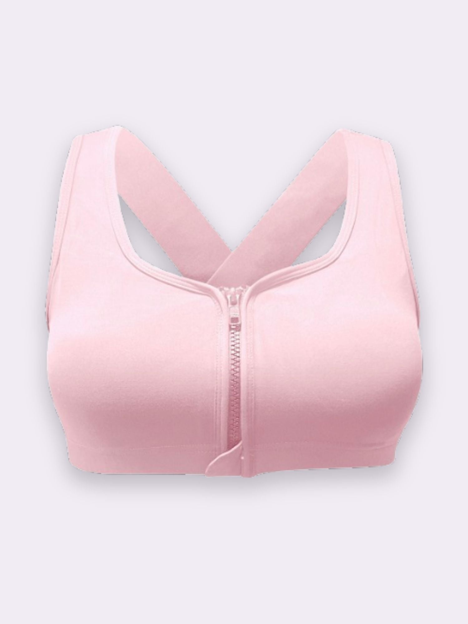 Front-zip Easy-strip Top - Soft Pink